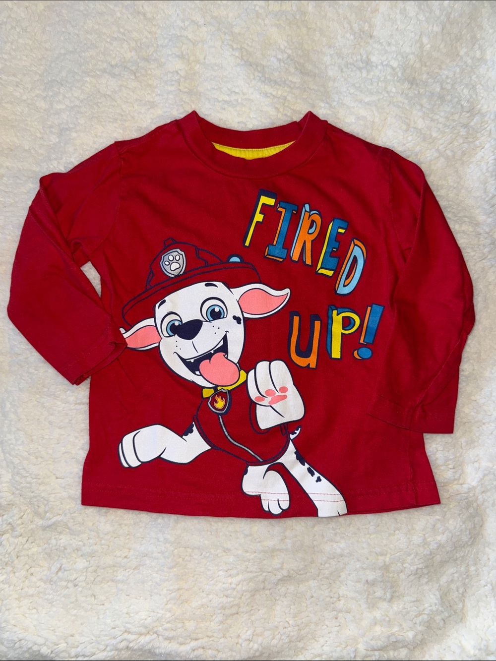 Paw Patrol Red Long-Sleeve 'Fired Up!' Graphic Tee